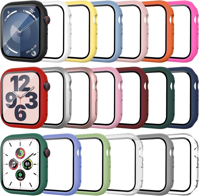 Tiorecime 20 Pack Case for Apple Watch Series 9/8/7 41mm with Tempered Glass Screen Protector, Shockproof Hard PC Protective Cover, All-around Bumper Compatible with iWatch S9 S8 S7 41mm - Image 1